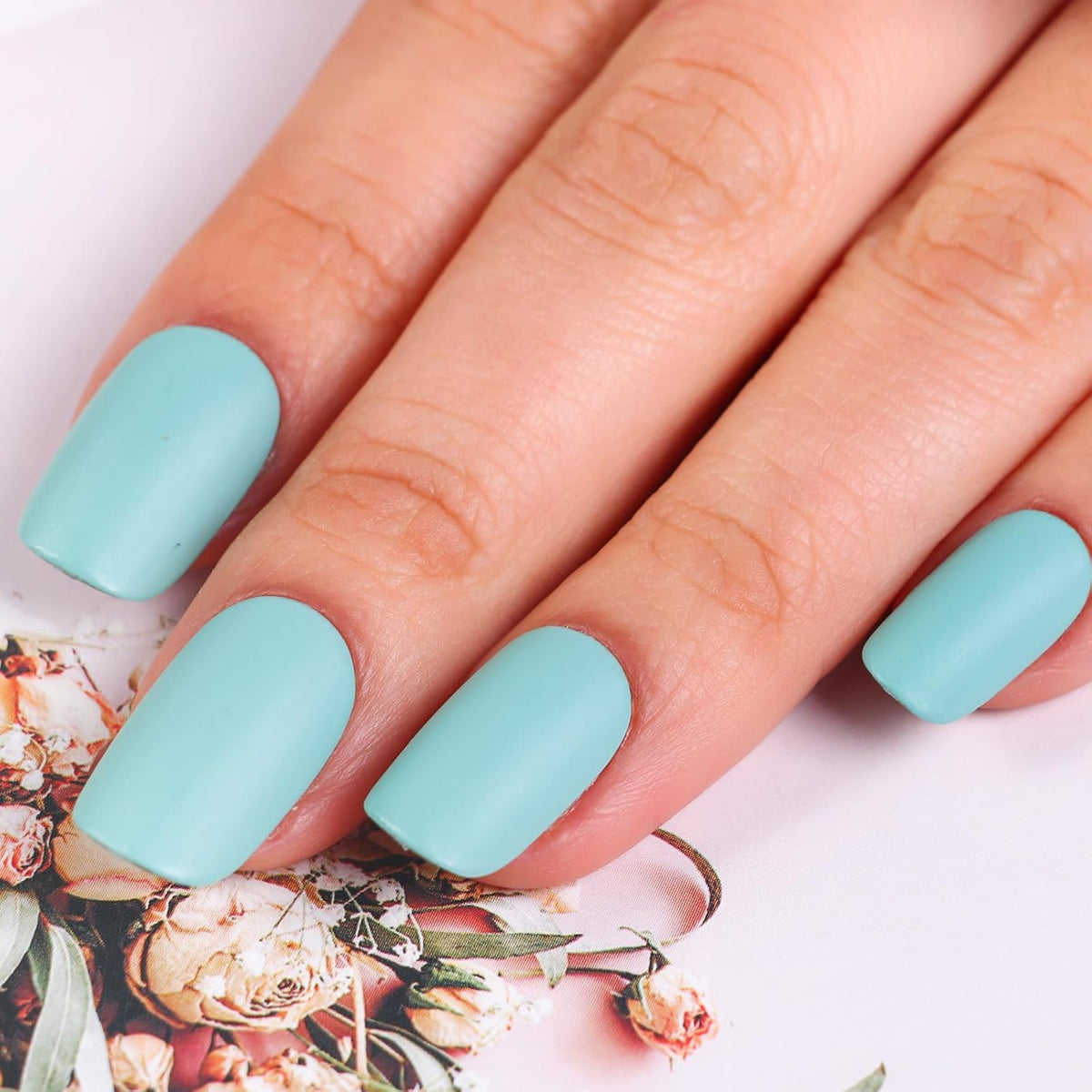 Matte Nail Polish Air Dry Nail Lacquer for Nail Art Varnish, Mist Effect Matte Finish Velvet Nail Polish, 0.35 fl oz (Cyan-14, 10 ML)