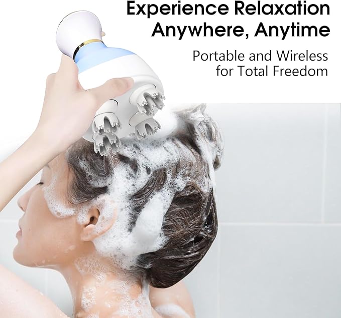 Scalp Massager Hair Growth Electric Head Massager Scalp Massage Tool for Headaches, Head Scratcher Stress Relax, Cat Dog Head Massager