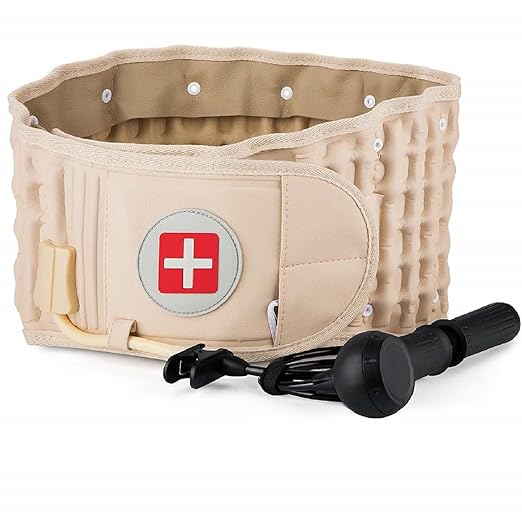 Back Decompression Belt Inflatable Lumbar Support for Lower Back Pain Relief - One Size for 29-49 Waist