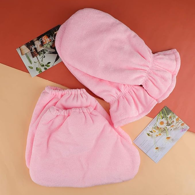 Paraffin Wax Gloves for Hand and Feet, Segbeauty Larger Thicker Paraffin Heated Mitten Foot Liners, Pink Gloves & Socks for Hot Wax Hand thera-py Thermal treat-ment Wax Warmer Paraffin Wax Machine