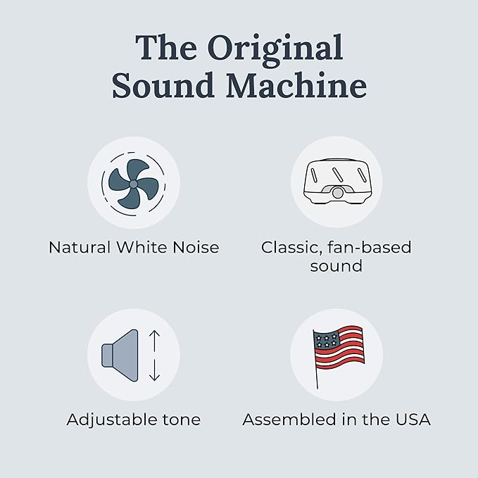 Yogasleep Dohm UNO White Noise Sound Machine (White) with Real Fan Inside for Non-Looping White Noise, for Travel, Office Privacy, Meditation, Sleep Aid for Adults & Baby, Registry Gift