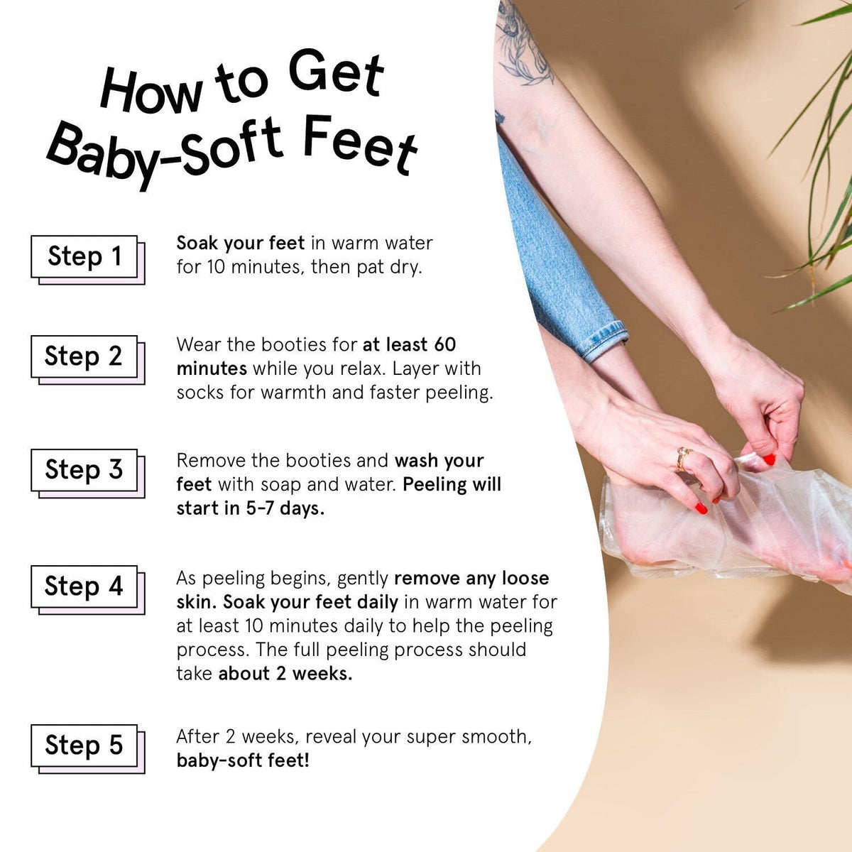 grace & stella Award-Winning Foot Peel Mask - Foot Peeling Mask with Aloe Vera - Moisturizing Foot Mask for Dry Cracked Feet - Foot Exfoliator for Baby Soft Feet (2 Pairs, Unscented)