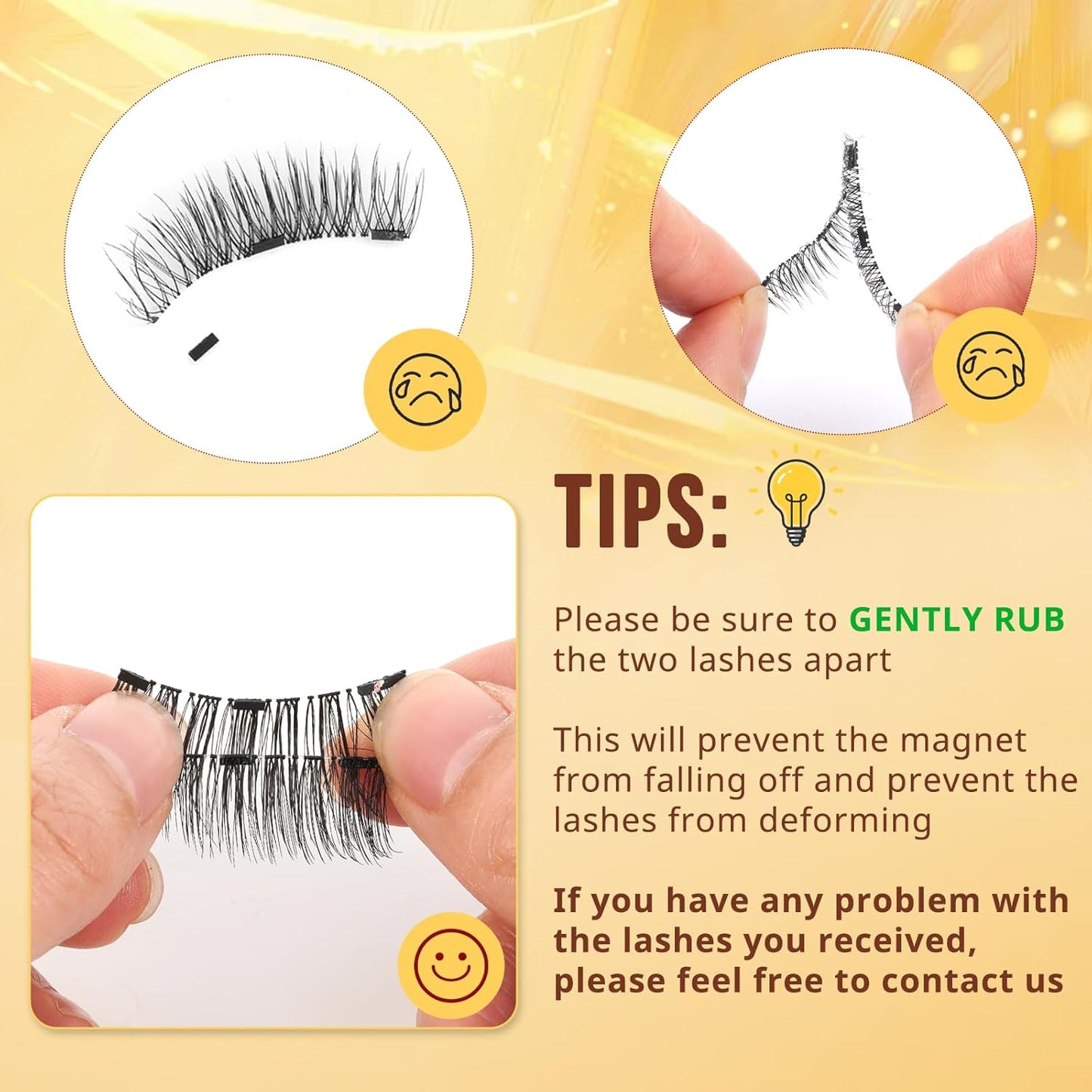 QUEWEL Magnetic Eyelashes 4 Pair Reusable Magnetic Eyelashes with Applicator No Glue Needed Eyelashes Natural Look Lash Clusters Kit Easy to Wear and Remove(4 Pairs-B02)