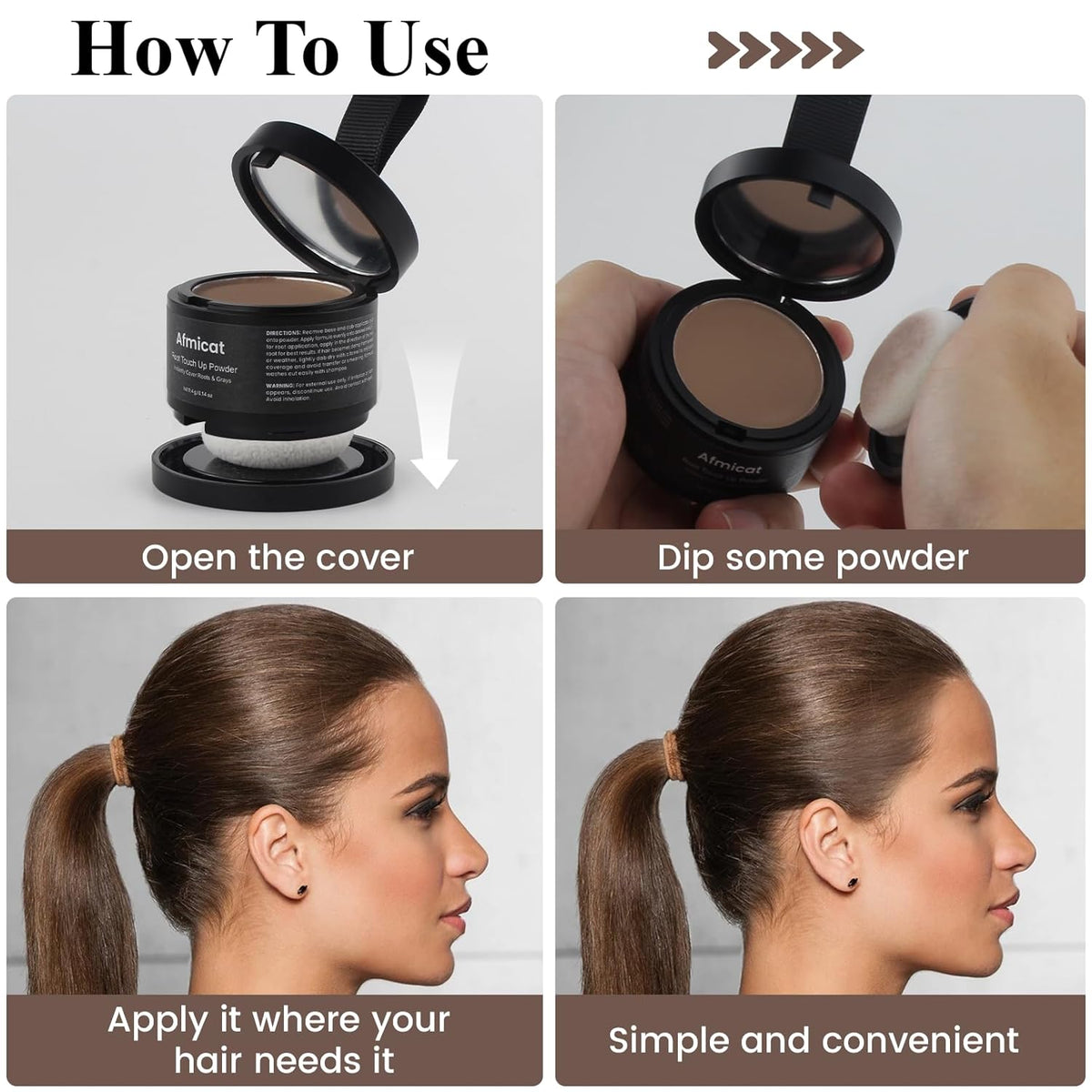 Instant Hairline Powder, Root Touch Up Hair Color for Gray Coverage and Thinning Hair, Root Cover Up Conceals Hair Loss & Bald Spots, Natural and Non-Greasy Hair Color for Women & Men, Light-Brown