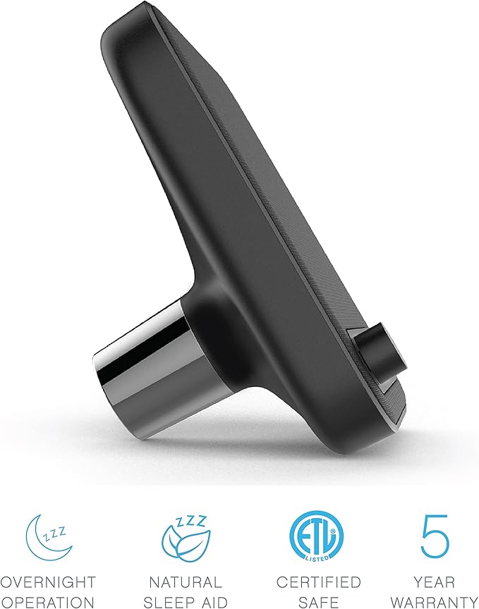Pure Enrichment Wave Premium Sleep Sound Machine with USB Charger - Seamless Looping with 6 Soothing All-Natural Sounds, & Auto-Off Timer - Easily Portable for Travel (Black) Patented Design