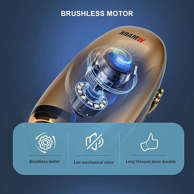 Barber Massager/Cordless Handheld Massager, Charge Neck/Legs/Hand/Face Massager, 2 Massage Nodes 2600AMH，Golden