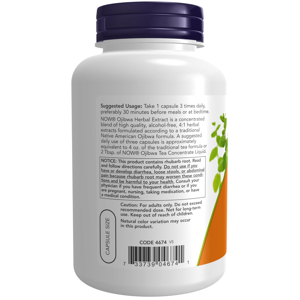NOW Supplements, Ojibwa Herbal Extract 450 mg, 180 Veg Capsules