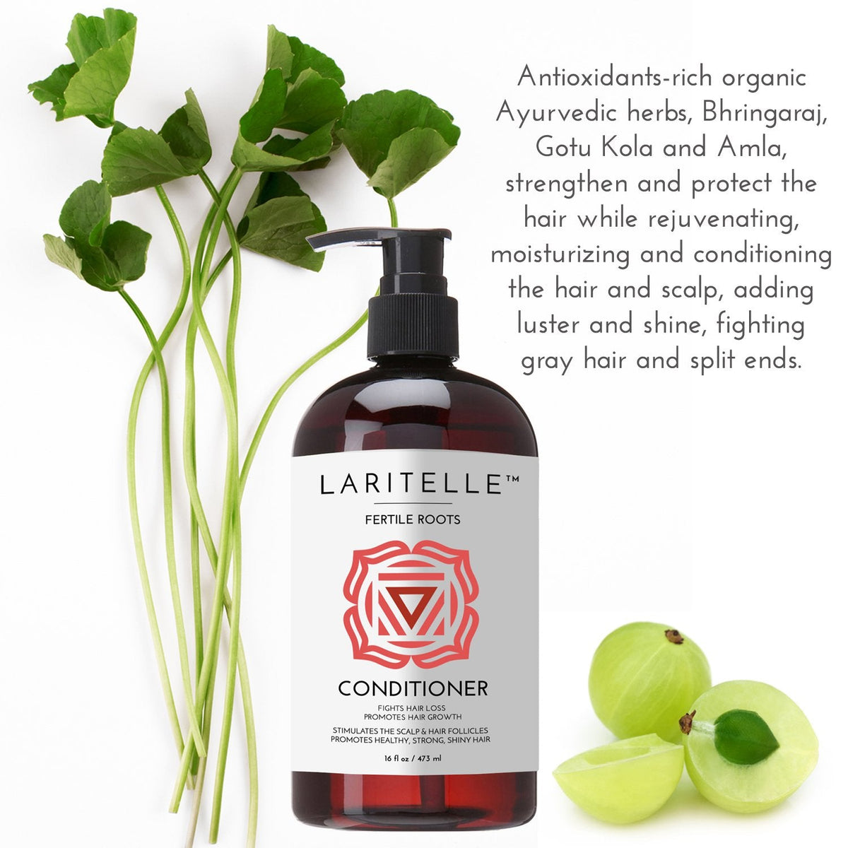 Organic Hair Growth Set Shampoo 17 oz + Conditioner 16 oz + Hair Loss Treatment 4 oz Ayurvedic Herbs, Lavender, Ginger, Rosemary NO GMO, Sulfates, Gluten, Alcohol, Parabens, Phthalates