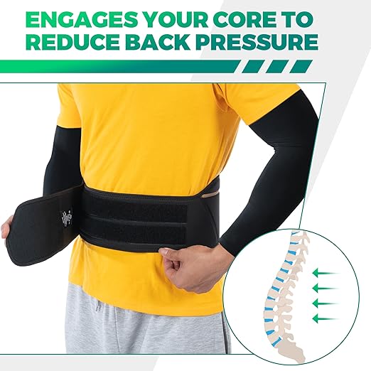Back Smart Brace for Lower Back Pain Relief - Lightweight Copper Lumbar Brace for Men and Women, Lumber Support Belt with Adjustable Velcro for Sciatica - Small/Medium, 1 Pack