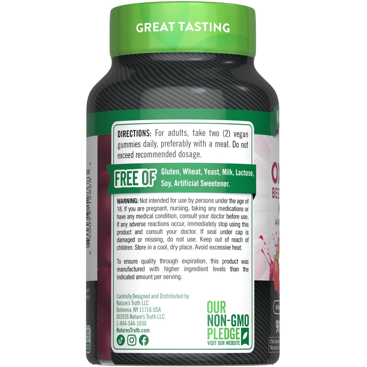 Nature's Truth Nitric Oxide Beet Root Gummies | 90 Count | with Nitrates | for Men and Women | Vegan, Non-GMO & Gluten Free Supplement