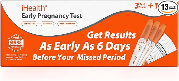 iHealth Early Detection Pregnancy Test Kit: 3 Test Sticks +10 Strips & 10 Cups | 99% Accurate Home HCG Tests, Results 6 Days Sooner, 10mIU/mL Sensitivity