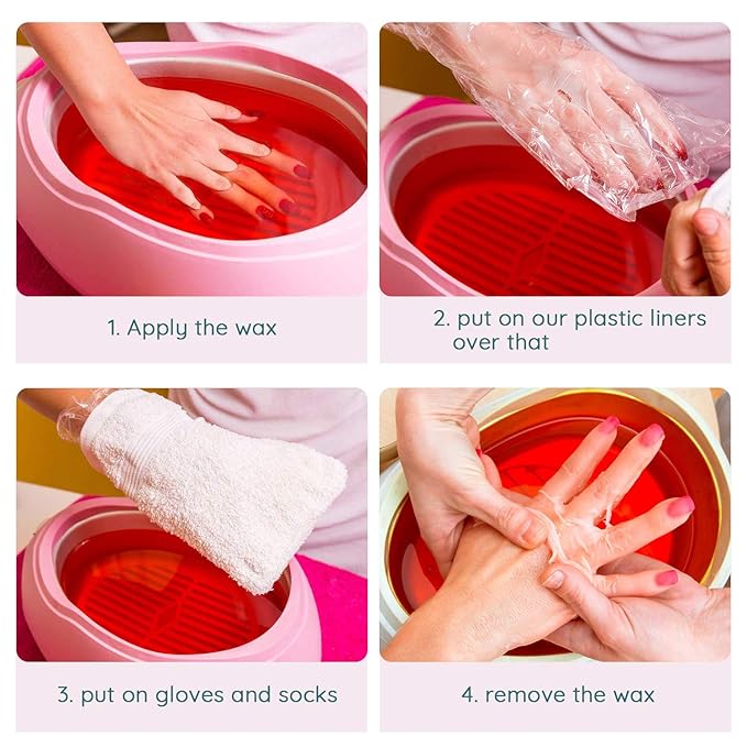 Segbeauty Paraffin Wax Bags for Hands and Feet, 400 Counts Plastic Paraffin Wax Liners, thera-py Bath Wax Refill Socks and Gloves Paraffin Baths Mitts Covers for Wax treat-ment Paraffin Wax Machine