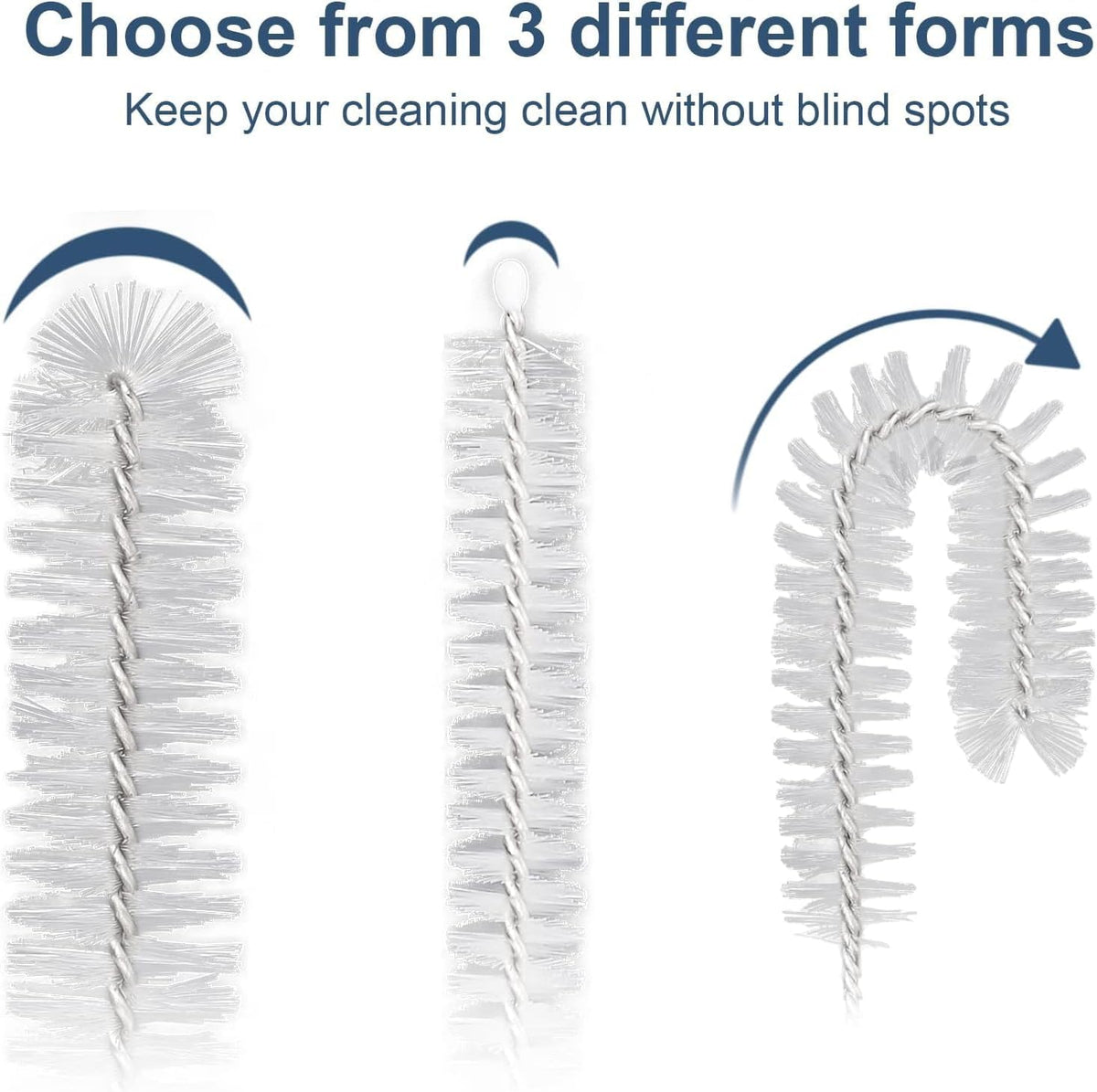 Straw Cleaner Brush Set, 12-Piece 11.8 Inch Long Botthle Cleaning Brush, Nylon Tube Brush Kit for Straws on Tumbler, Water Bottle, Sippy Cup and Pipes, Tubes or Tea Pot Spout