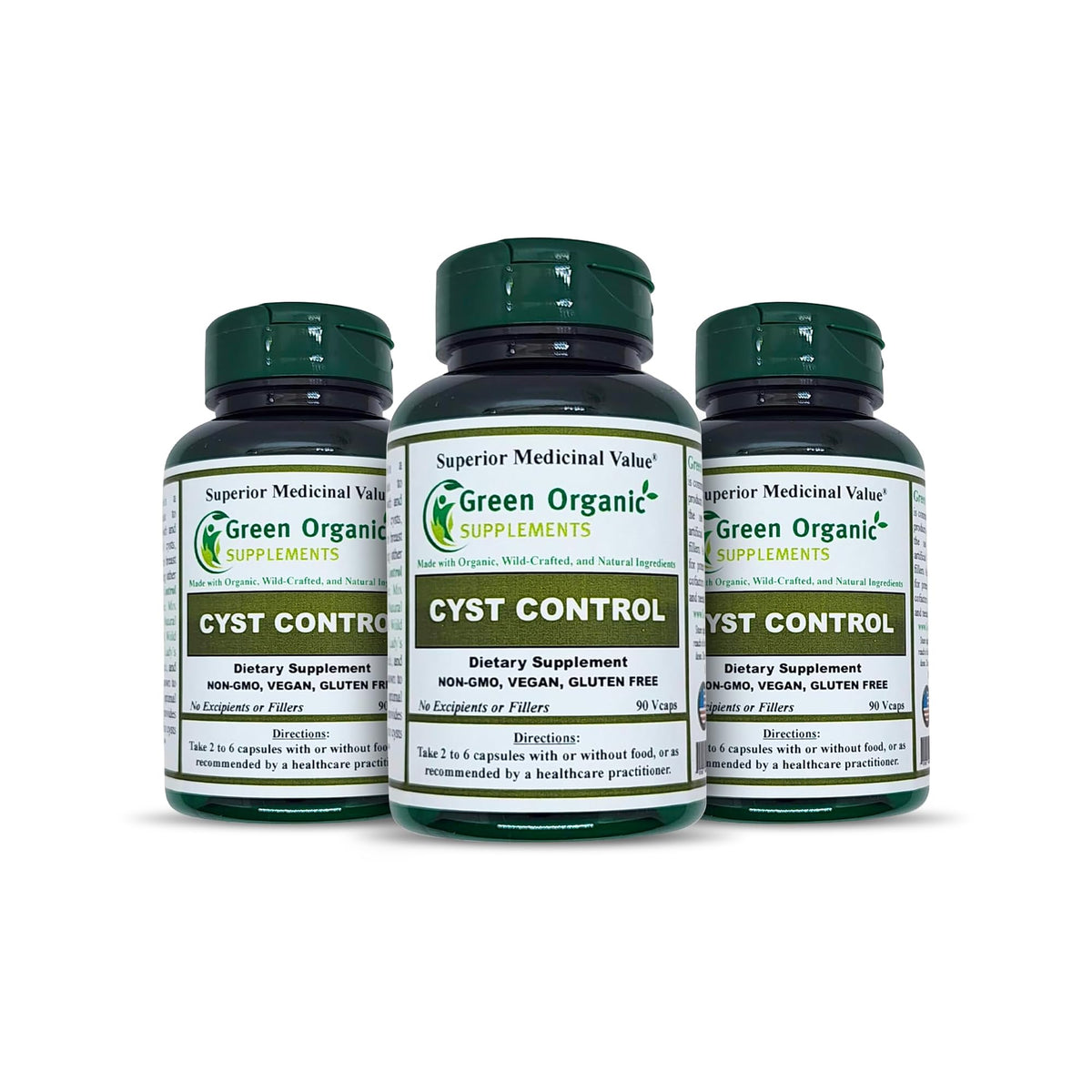 Green Organic Supplements Cyst, Breast Cyst, 90 VCaps, High Absorbable, Non-GMO, Gluten-Free (Pack of 3)