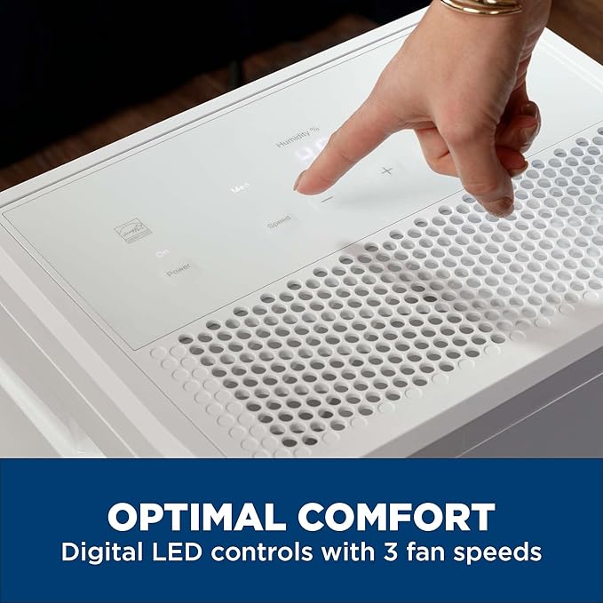 GE Energy Star Portable Dehumidifier 35 Pint, Perfect for Bedroom, Basement & Garage or Rooms up to 3000 Sq Ft, Ideal for High Humidity Areas, Complete with Empty Bucket Alarm & Clean Filter Alert