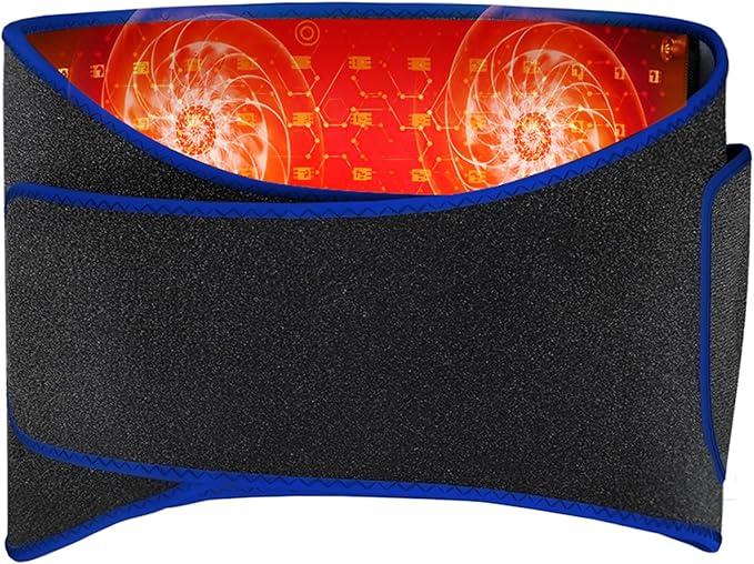 Red Light Therapy Belt for Body: Infrared Heating Vibration Massage Wrap Pad for Waist, Shoulder, Belly Pain Relief, Portable Relaxation Device for Home, Women & Men (Blue Black)