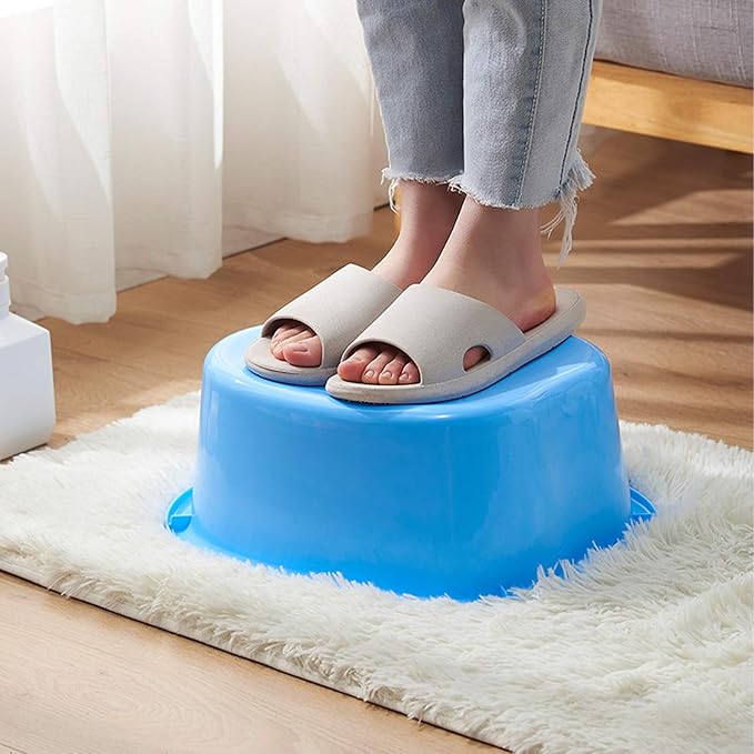 Foot Soaking Bath Basin: Plastic Foot Spa Basin for Soaking Feet - Foot Soaking Tub with Massage Dots - Roomy Foot Soak Bucket for Water Spa and Foot Massage (Black)