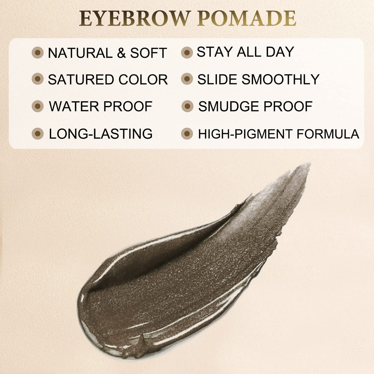 LAVONE Eyebrow Stamp Stencil Kit - Brow Stamp Trio with Waterproof Pencil, Pomade, 20 Stencils, Dual-ended Brush and Sponge Applicator - Ebony