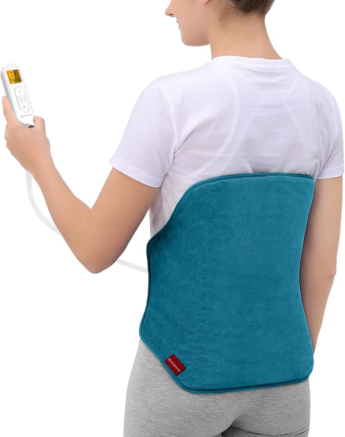Upgraded Heating Pad for Back Pain Relief, Comfytemp Birthday Gifts for Women Men, Large Electric Heat Pad for Cramps, Lower Back, Lumbar, Sciatica, XL Heated Belt — 11 Auto-Off Blue