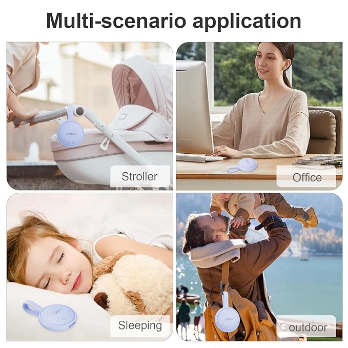 White Noise Sound Machine, Portable Sound Machine for Sleeping Adults & Baby, with Bluetooth 5.1/24 Soothing Sounds/Battery Powered/3 Timer Memory Function for Office/Bedroom/Travel（Purple）