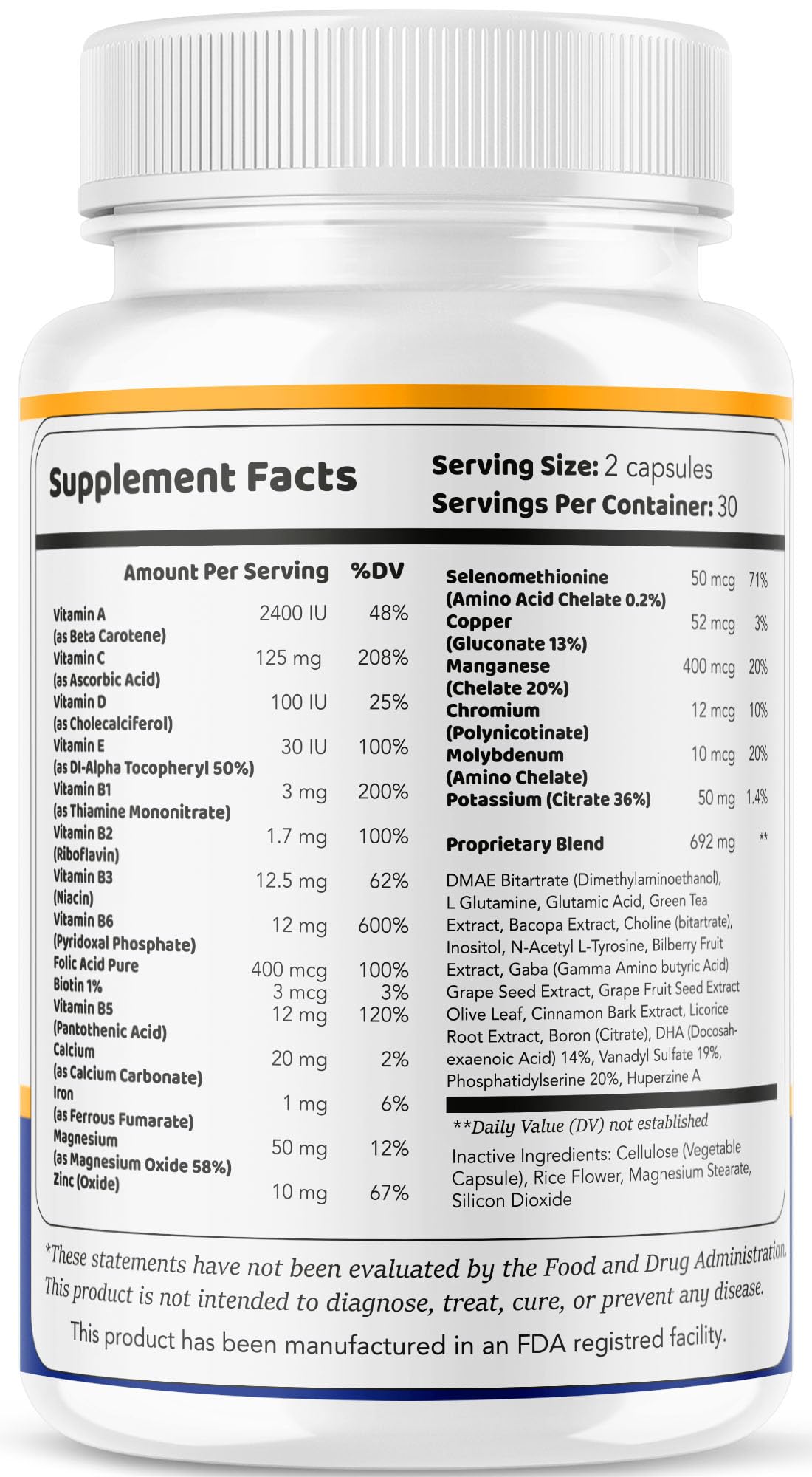 (2 Pack) Brain Defender - Official Brain Defender Supplement Advanced Pills, Natural Brain and Memory Support, Brain Defender Health & Wellness Multivitamin, 120 Capsules for 2 Months