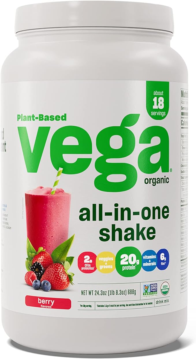 Vega, Protein Powder One Shake Us Berry Large Organic, 24.3 Ounce