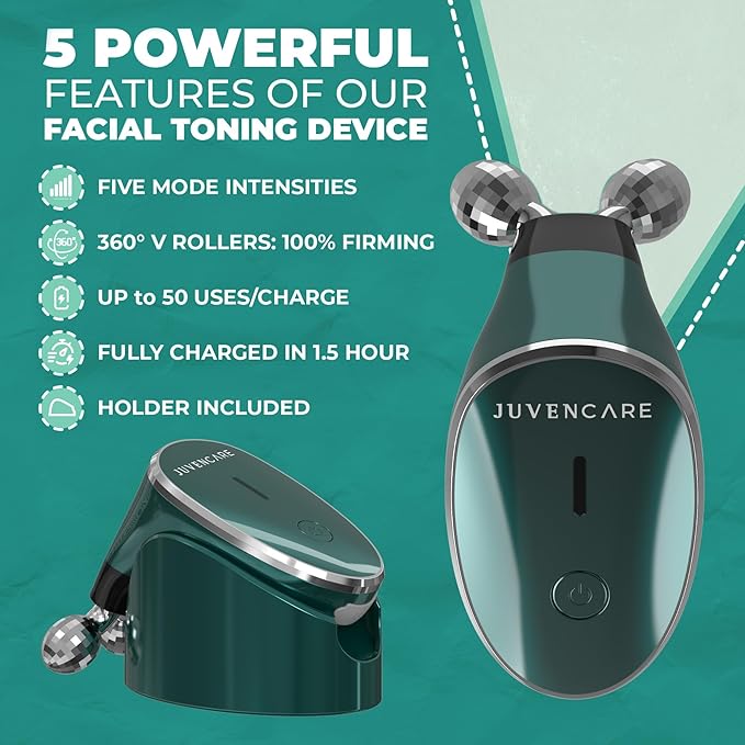 Microcurrent Facial Device- 6 in 1 Advanced Face Microcurrent Device- Microcurrent Facial Machine- Skin Care (Dark Green)