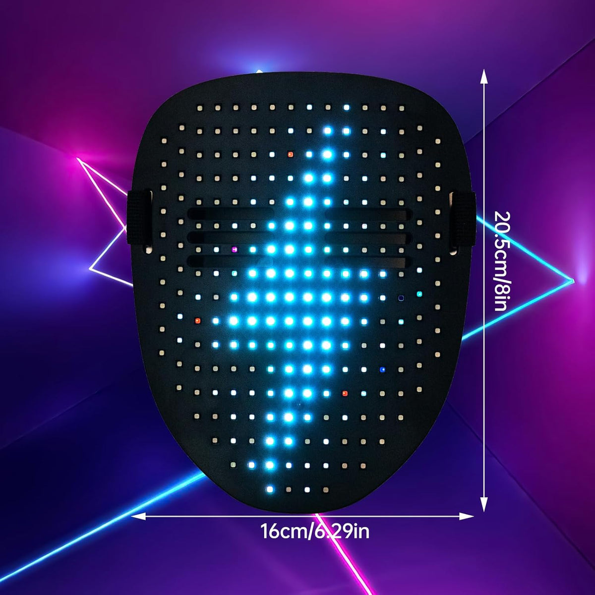 LED light mask with gesture sensing, unisex LED Halloween mask for costume role-playing party, masquerade ball