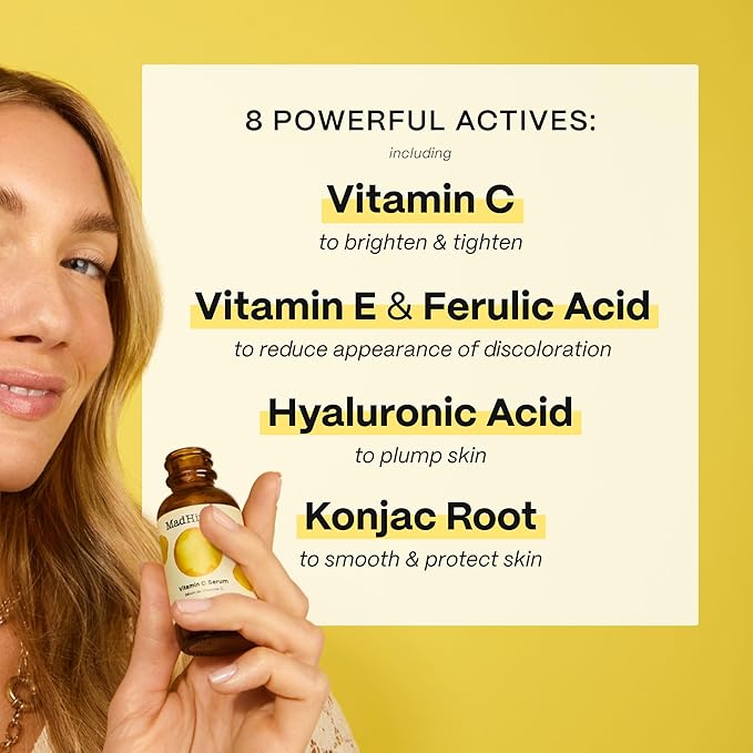 Mad Hippie Vitamin C Serum 2-Pack – Brightening Serum with Hyaluronic Acid, Ferulic Acid, Vitamin E, 1.02 Oz Ea
