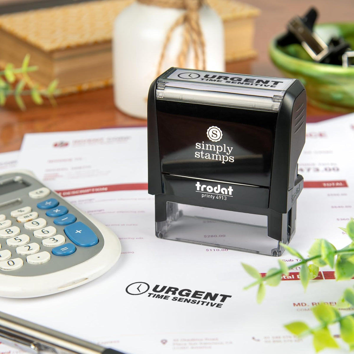 Urgent Time Sensitive Office Stamp | 4 Different Sizes | 20 Designs | Multiple Color Options | Perfect for Quick Validation of Office Documents (Urgent Time Sensitive, Large)