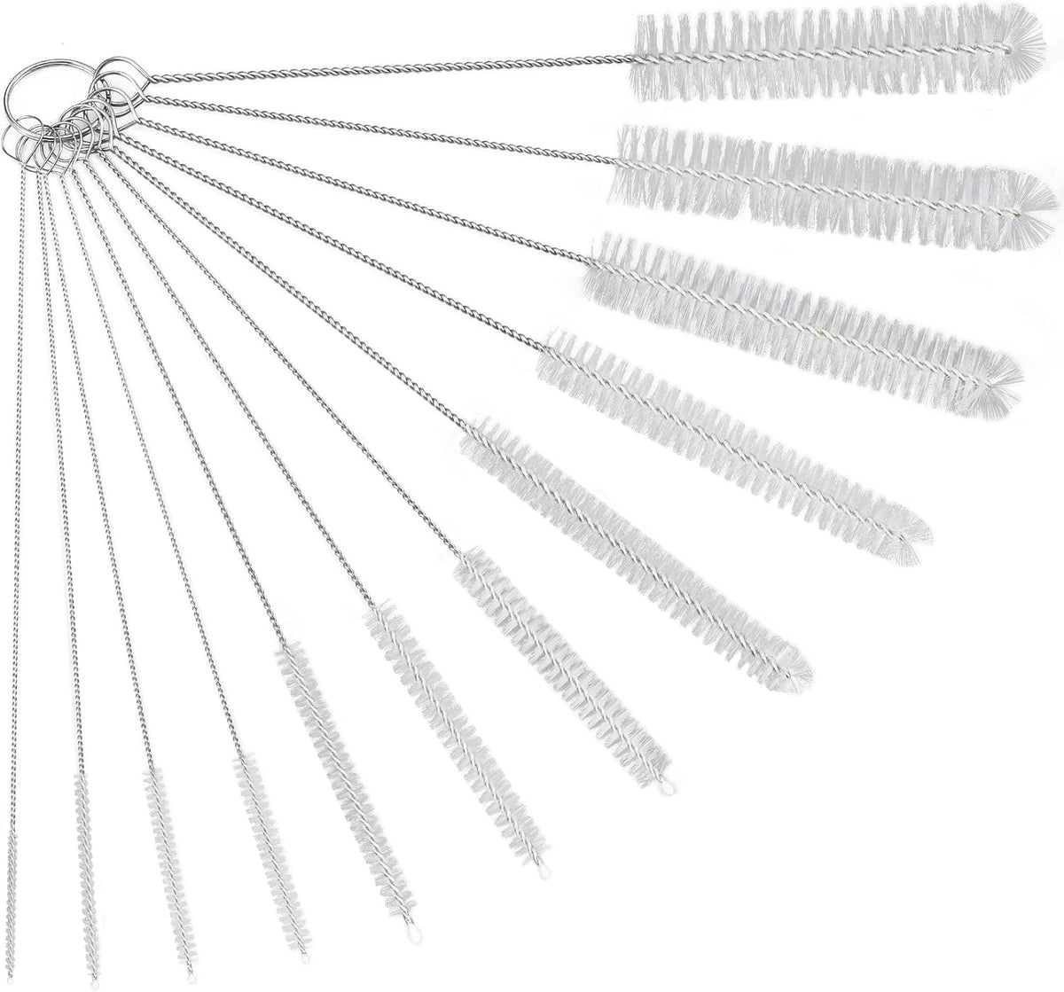 Straw Cleaner Brush Set, 12-Piece 11.8 Inch Long Botthle Cleaning Brush, Nylon Tube Brush Kit for Straws on Tumbler, Water Bottle, Sippy Cup and Pipes, Tubes or Tea Pot Spout