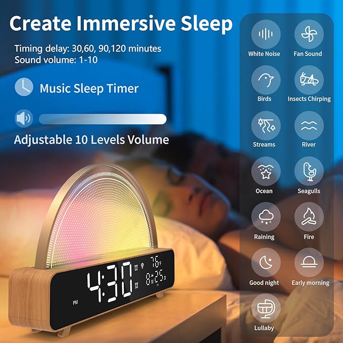 Love Lamp Wi-Fi Touch Lamp LED Light with Color Library,White Noise Smart Lamp,Sunrise Alarm Gentle Wake Up,App Control,Compatible with Alexa Google Home,for Long Distance Interaction,Friendship