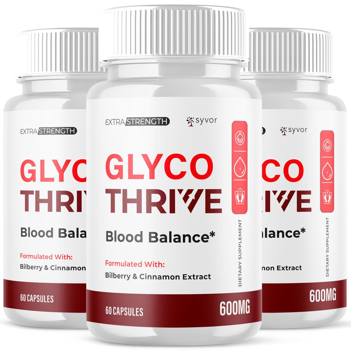 (3 Pack) Glyco Thrive Capsules, Official GlycoThrive Glycogen Support Pills with All Natural Ingredients, Advanced Formula Health Supplement with Max Strength Vitamins for Women & Men (180 Capsules)