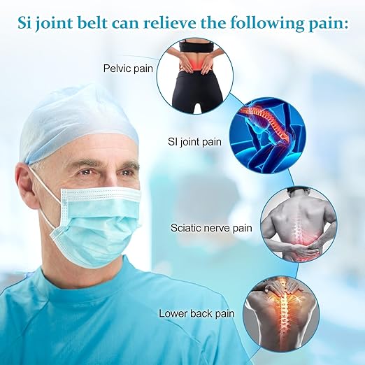 Back Brace for Lower Back Pain, Si Belt, Sciatic Nerve, Relief for Sciatica, Hip, Spine Pain, Pelvic, Sacroiliac Belt-Breathable & Adjustable Lumbar for Women and Men