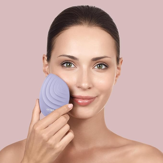 SmartAppGuided™ Sonic Facial Brush 5 in 1 | Vibrating Electric Facial Cleansing Brush | Soft Silicone Brush | Professional Facial Cleanser | Skin Cleanser & Exfoliator | Face Massager