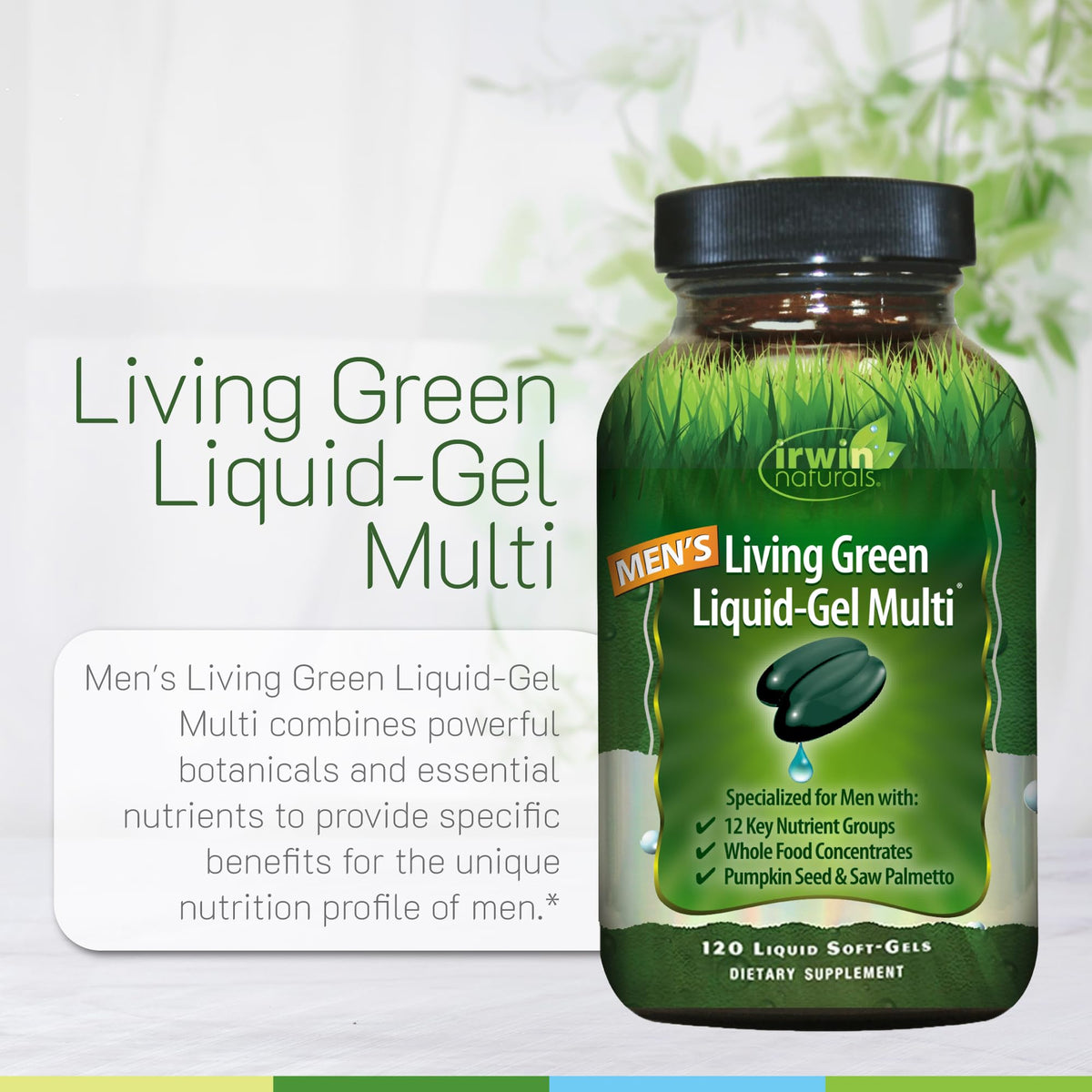 Irwin Naturals Men's Living Green Daily Multivitamin - 90 Liquid Soft-Gels