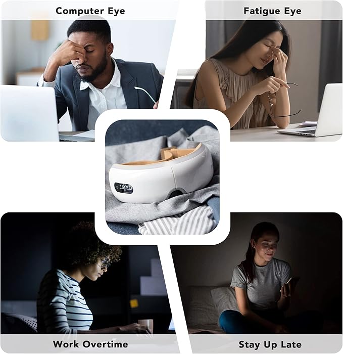 Breo iSee4 Eye Massager, Electric Eye Massager with Heat, Eye Mask for Relax & Relief, Gifts for Women Men