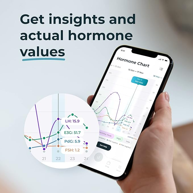 Inito Fertility Monitor & Hormone Tracker for Women | Estrogen, LH, PdG (Urine Metabolite of progesterone), FSH | Track and Confirm Ovulation | Includes 15 Test Strips (iPhone 14 Pro)