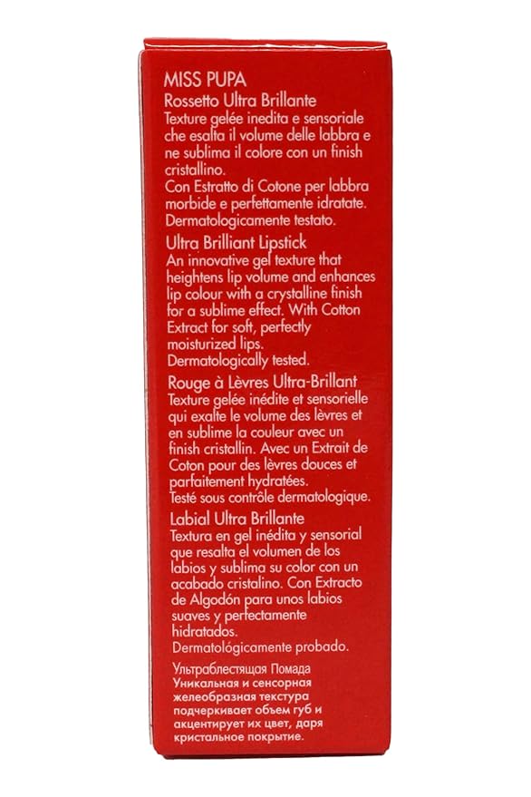 Pupa Milano Miss Milano Lipstick - Creamy, Ultra Pigmented Color For Lips - Nourishing Formula - Crystal-Effect Lipstick - Ultimate Boost Of Volume And Hydration - 200 Pink Sorbet - 0.071 OZ