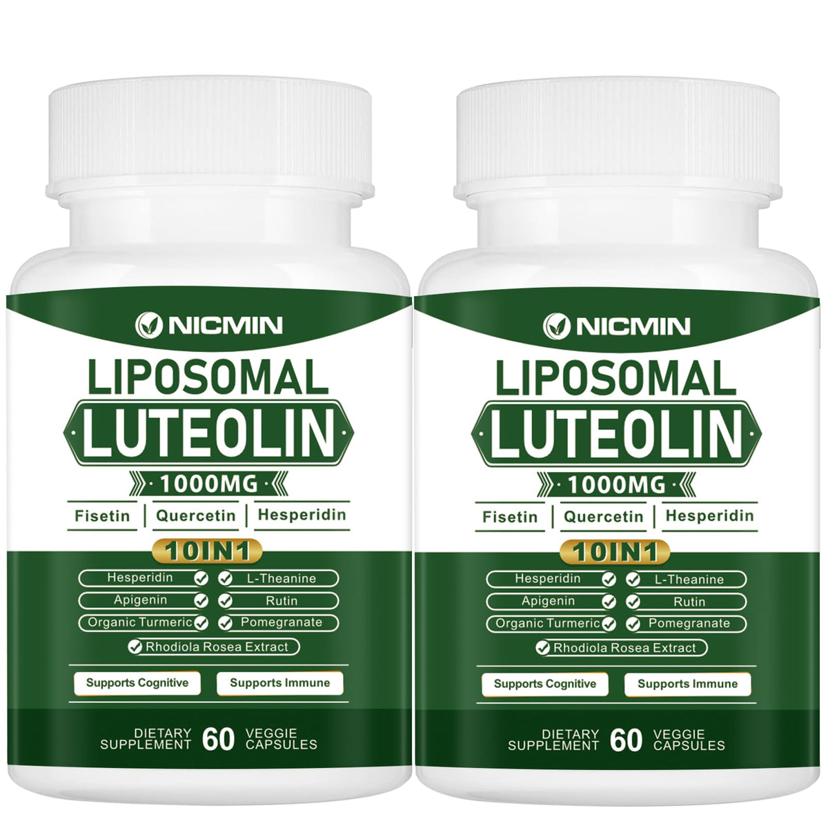 NICMIN 1000MG Liposomal Luteolin, Maximum Absorption, Potent Luteolin Supplement 120 Capsules