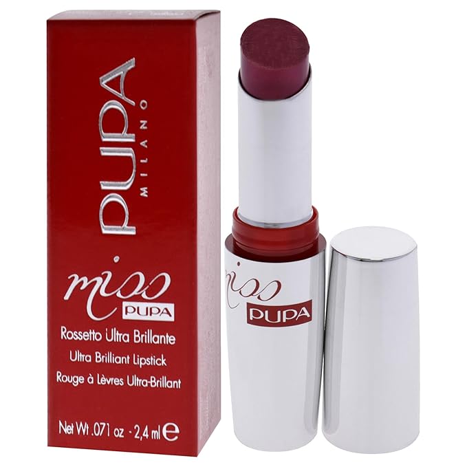 Pupa Milano Miss Milano Lipstick - Creamy, Ultra Pigmented Color For Lips - Nourishing Formula - Crystal-Effect Lipstick - Ultimate Boost Of Volume And Hydration - 205 Timeless Rose - 0.071 OZ