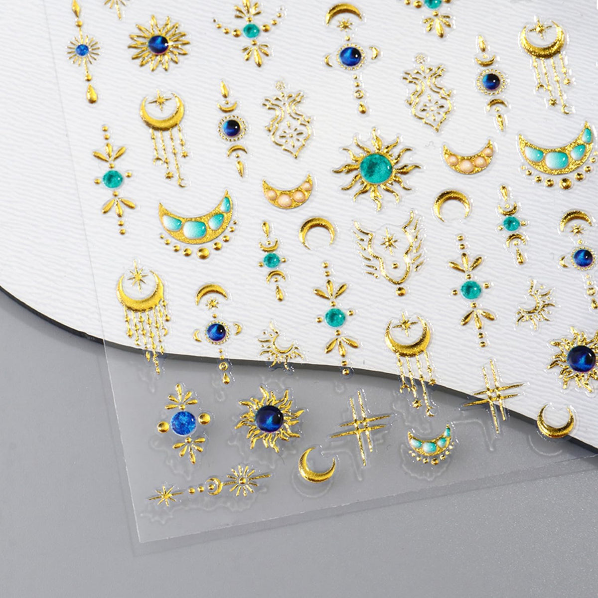 Gold Silver Star Moon Nail Art Stickers Decals Bohemia Nails Decals Self-Adhesive Nails Stickers for Nail Art
