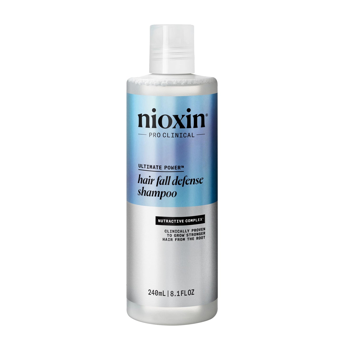Nioxin Hair Fall Defense Shampoo | Activates Hair Follicles for Visibly Less Hair Loss | With Niacinamide, Caffeine, Lauric Acid, and Sandalore | 8.1 Fl Oz.