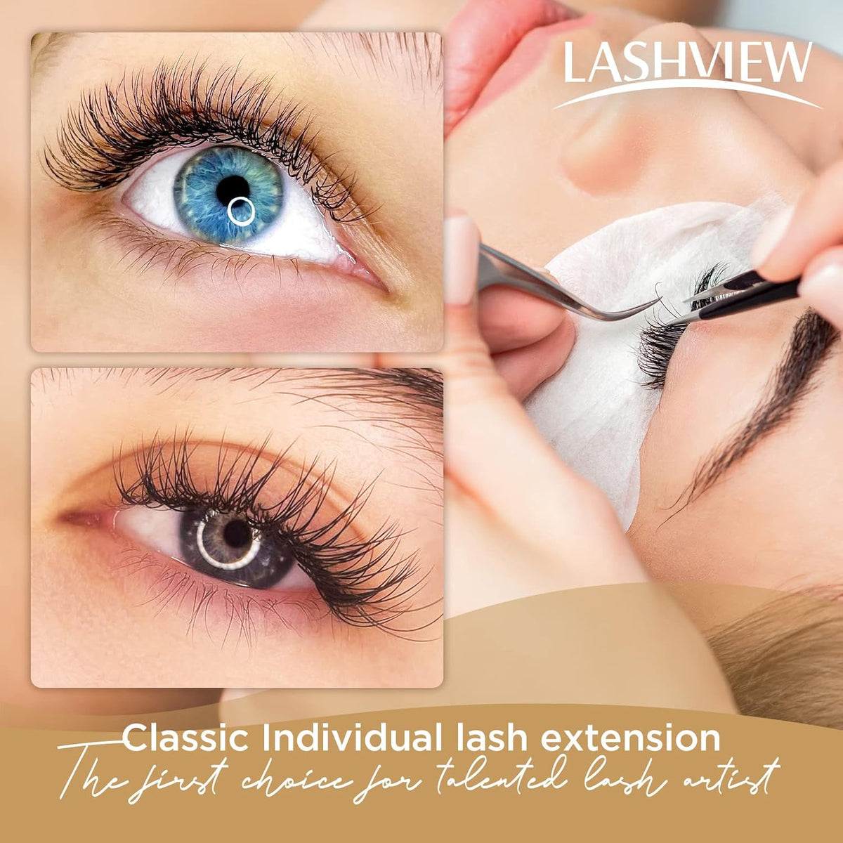 LASHVIEW Eyelash Extensions,Individual Lashes, Premium Single &Classic Lashes,0.18 Thickness D Curl 8-15mm Mixed Tray,Natural Semi Permanent Eyelashes,Soft Application-Friendly,Mink Lashes