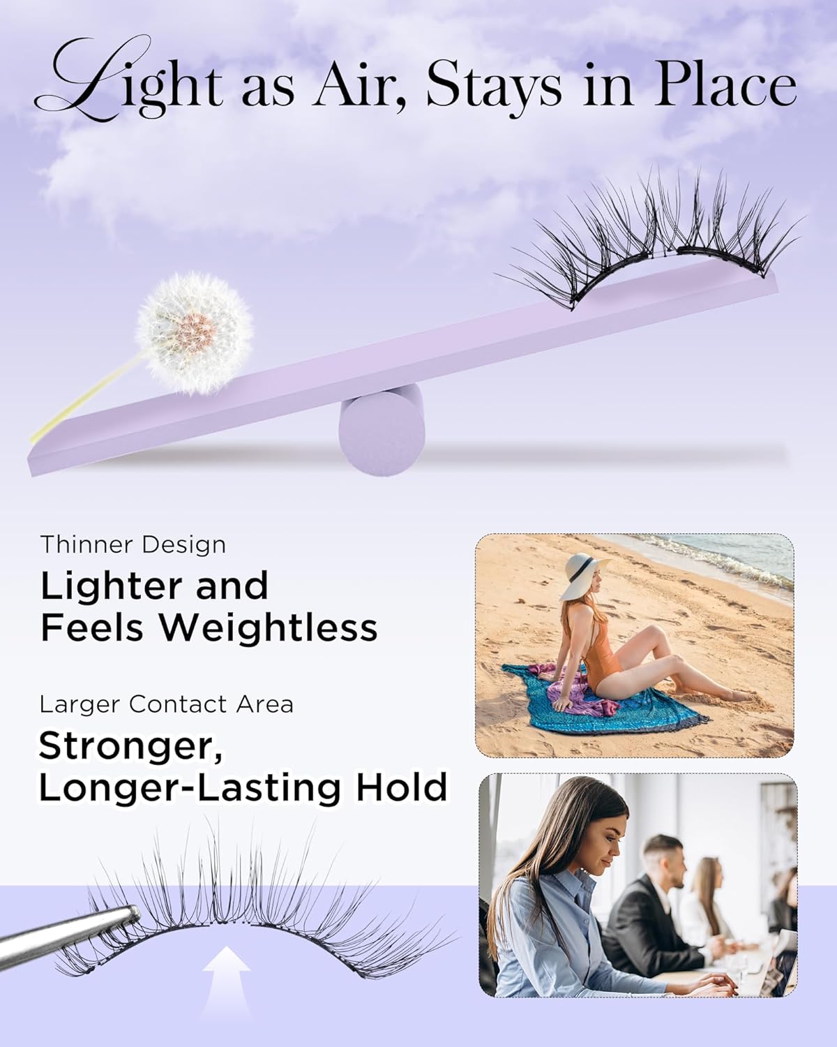 BEYELIAN Magnetic Eyelashes with Applicator Kit, Reusable Natural Look False Lashes, No Glue Needed Soft Magnetic Lashes for Eye MAGIC-27 (Lightweight & Comfortable)