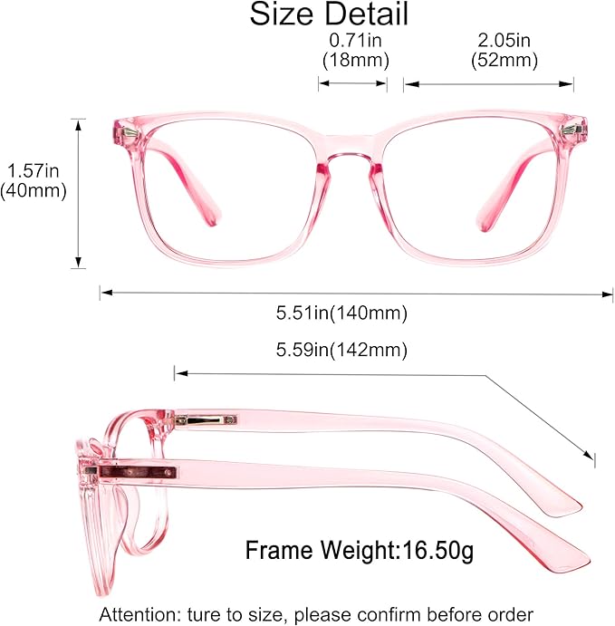 YEIN Bifocal Reading Glasses with Blue Light Blocking Lenses, Bifocal Reader for Women, Vintage Square frame with Spring Hinge (+0.00/+1.50 magnification)