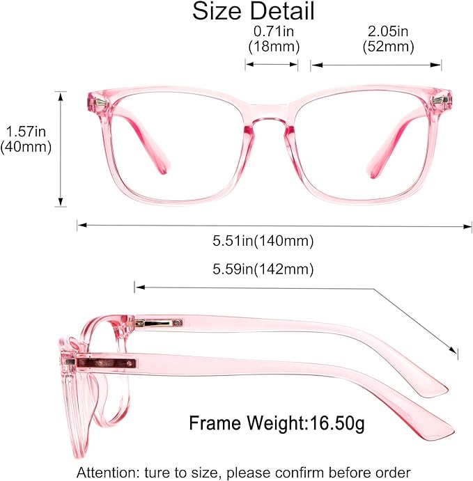 YEIN Bifocal Reading Glasses with Blue Light Blocking Lenses, Bifocal Reader for Women, Vintage Square frame with Spring Hinge (+0.50/+2.25 magnification)