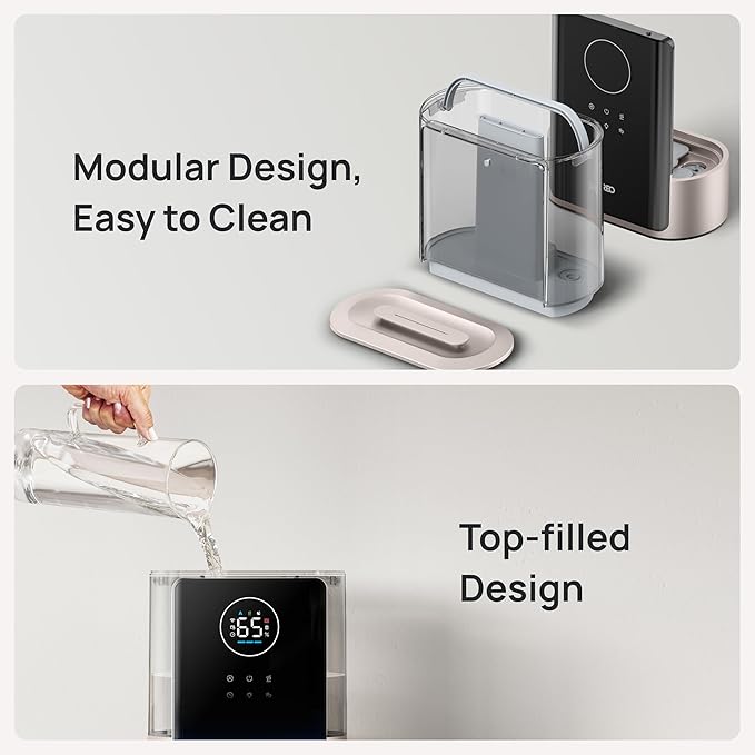 Dreo 8L Smart Humidifiers for Bedroom 600ft², 80H Runtime Warm&Cool Supersized Mist Humidifier for Large Room Indoor, Quiet Whole House humidifier for Baby, Plants, with Alexa/Google, Starlight,HM717S