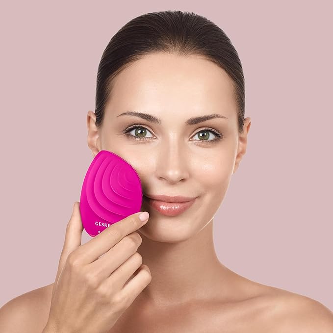 SmartAppGuided™ Sonic Facial Brush 5 in 1 | Vibrating Electric Facial Cleansing Brush | Soft Silicone Brush | Professional Facial Cleanser | Skin Cleanser & Exfoliator | Face Massager