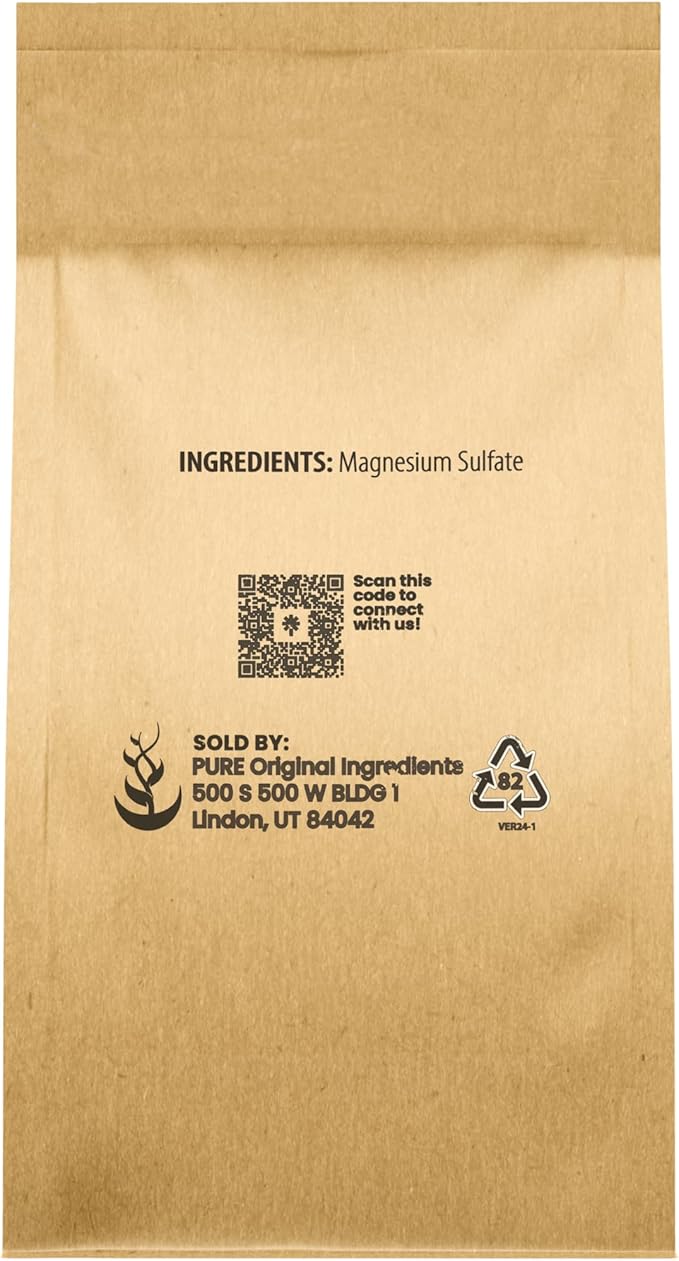 Pure Original Ingredients Epsom Salt (10 lb) Pure Magnesium Sulfate, Soaking Solution